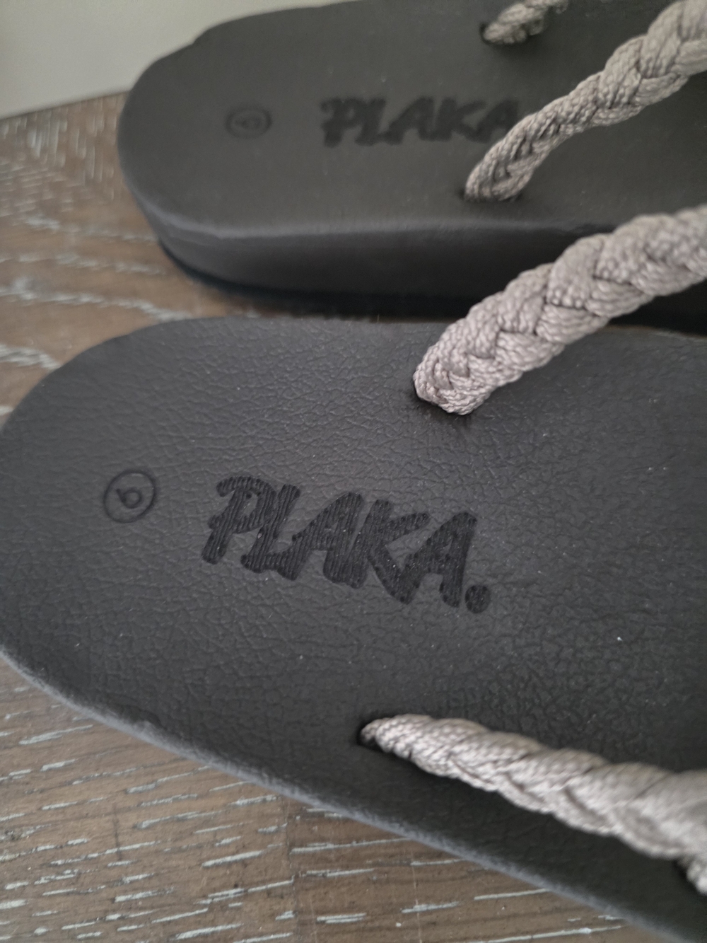 Gray Braided Strap Flip Flops - Picture 2 of 6